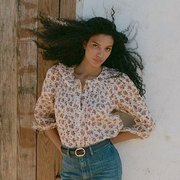 ✨💋SOLD💋🎶🦚🌹DÔEN ‘Hickory’ Organic Peter Pan Collar Songbird Toile XXL✨ - Picture 5 of 17